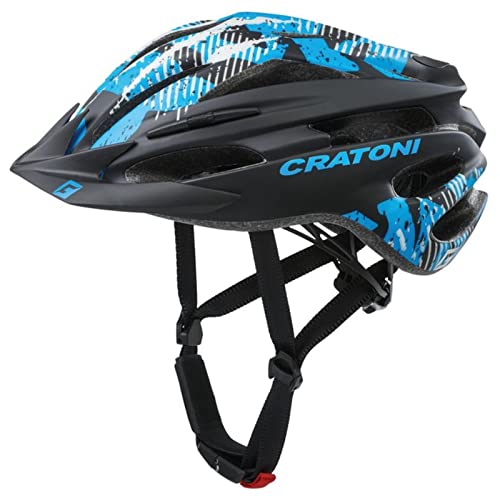 Cratoni Unisex – Erwachsene Pacer Fahrradhelm, Schwarz/Blau Matt, XS-S (50-55cm) von Cratoni