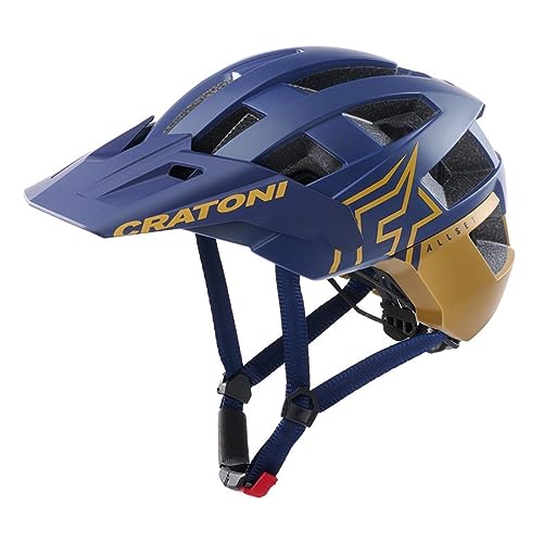 Cratoni Unisex – Erwachsene Allset Pro Helme, Blau/Gold Matt, L von Cratoni