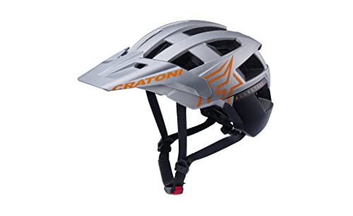 Cratoni Unisex – Erwachsene Allset Pro Helme, Silber/Orange Matt, L von Cratoni
