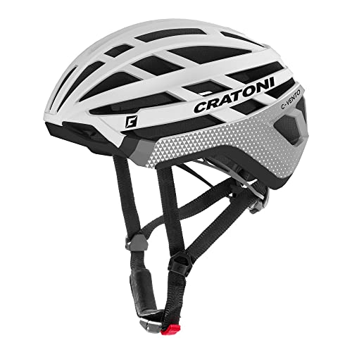Cratoni Unisex – Erwachsene C-Vento Helmet, Weiß/Schwarz Matt, M von Cratoni