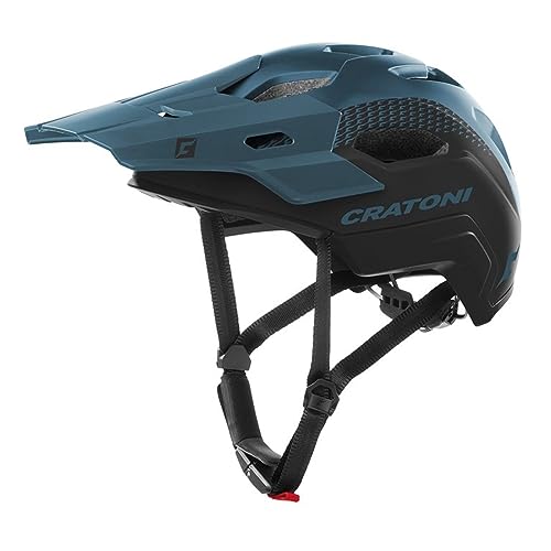 Cratoni Unisex – Erwachsene C-maniac Helmet, Schwarz/Petrol Matt, L von Cratoni