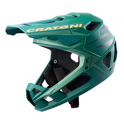 Cratoni Unisex – Erwachsene Interceptor Helmet, Grün/Neonorange Matt, L von Cratoni