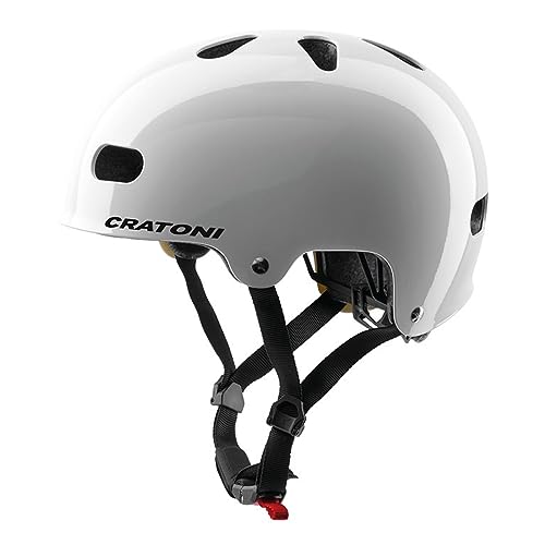 Cratoni Unisex Jugend C-Mate Helmet, Weiß Glänzend, S von Cratoni