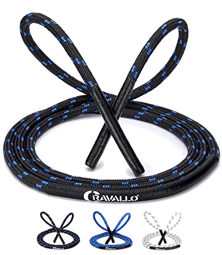 Cravallo® Springseil I 3 Meter Fatburner Speed Jumping Rope I Erwachsenen Profi Skipping Seil I Ideal zum Boxen, Ausdauer Sport, MMA, HIIT in Schwarz, Blau und Weiß (2.80 m, Schwarz) von Cravallo