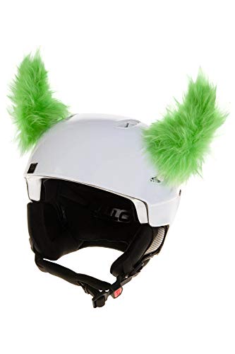 Crazy Ears Schwarze Haarige Hörner | Helmmütze Helm-Ohren Helm Aufkleber | Fell-Hörner, CrazyEars:Grüne Hörner von Crazy Ears
