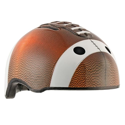 Crazy Safety Kinder Fahrradhelm | Fahrradhelm Kinder 2-7 Jahren für Fahrrad, Skateboard, Radsport, Laufrad, Tretroller, Inlineskates | Leichter und Verstellbarer 3D Tierhelm 49-55 cm (Football Braun) von Crazy Safety