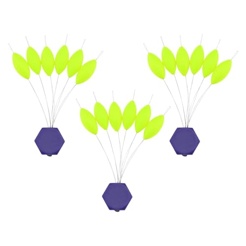 Create idea 3 x olivenförmige Schaumstoff-Schwimmer, Schaumstoff-Bobber, Tropfenindikator, Schwimmer zum Fliegenfischen, Angelzubehör, Gelb von Create idea