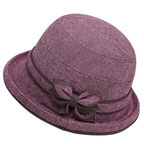 CreoQIJI Hüte Lustig Damen- und Winter-Kuppel-Casual-Topfhut, kleine Melone Silikon Badekappe Lange Haare (Purple, M) von CreoQIJI