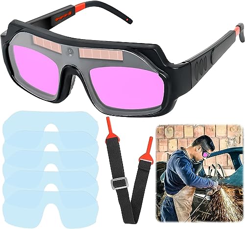 Schweißerbrille: Solarbetriebene Automatischer Schweißerbrille, Einstellbare Schweißaugenschutzbrille Schweißzubehör, Blendschutz-Schweißerbrille für Schweißschutz von Cresbel