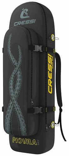CRESSI Unisex-Adult Piovra Dry Fins Backpack Rucksack/Tasche mit Wasser abweisender Behandlung für Langflossen und Ausrüstung Angel/Apnoe, Schwarz/Gelb, XL von Cressi