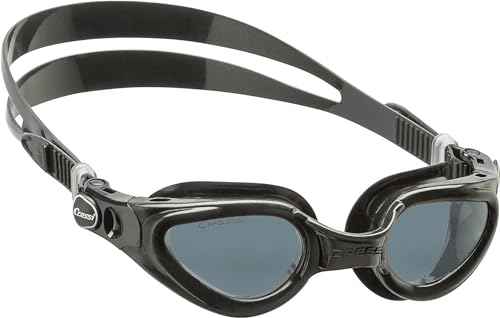 CRESSI Unisex-Adult Right Goggles Frame Black Tinted Lens Schwimmbrille Fog, Scratch, Anti UV, Schwarz/Rauch Gläser, Einheitsgröße von Cressi