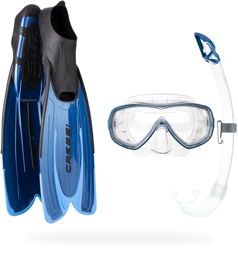 Cressi Agua Set - Set Maske Schnorchel und Flossen, Farbe Blu von Cressi