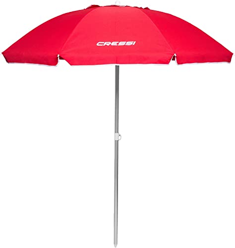Cressi Alluminium Beach Umbrella Zinc Alloy Tilt und Air Vent Sonnenschirm, Rot, Uni von Cressi