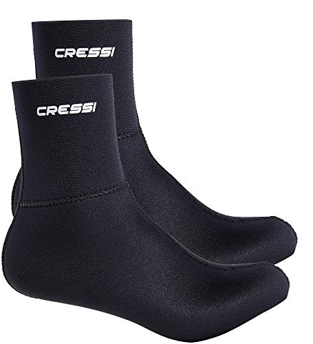 Cressi Black Neoprene (3 or 5mm) Socks Resilient - Neopren Tauchsocken 3/5mm, Schwarz, für Erwachsene Unisex von Cressi