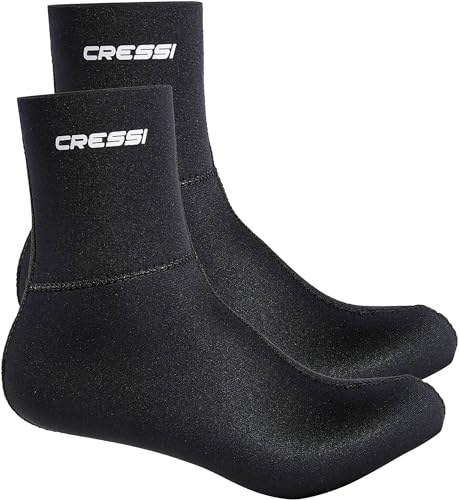 Cressi Black Neoprene (3 or 5mm) Socks Resilient - Neopren Tauchsocken 3/5mm, Schwarz, für Erwachsene Unisex von Cressi