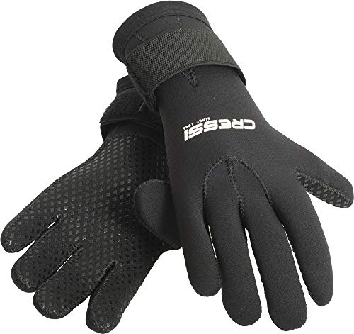 Cressi Black Neoprene Gloves Resilient 3mm - Tauchhandschuh aus Weichem 3 mm Neopren, Hohe Elastizität, Schwarz, für Erwachsene von Cressi