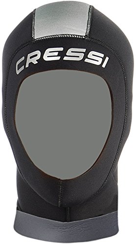 Cressi Draget Plus Hood Man 5mm - Neopren 5mm Kopfhaube mit Ausgezeichnette Passform, Schwarz/Silber, Herren S/2 von Cressi