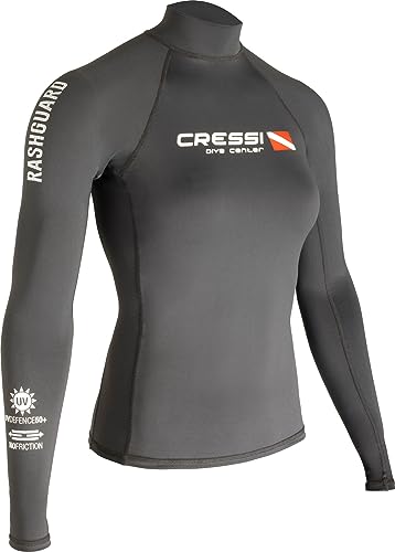 Cressi Dive Center Lady Rash Guard - Protective Langarm Schwarz Rash Guard für SUP und Wassersport, XL/5 (44), Damen von Cressi