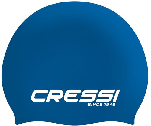 Cressi Unisex-Adult Eddie Swim Cap Badekappe, Blau/Weiß, Einheitsgröße von Cressi