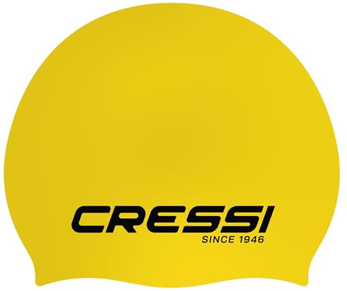 Cressi Unisex-Adult Eddie Swim Cap Badekappe, Gelb/Schwarz, Einheitsgröße von Cressi