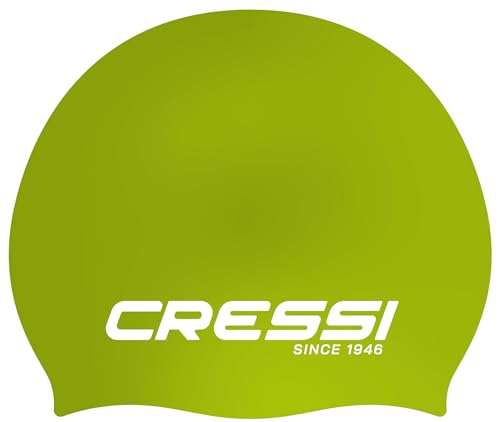 Cressi Unisex-Adult Eddie Swim Cap Badekappe, Limette/Weiß, Einheitsgröße von Cressi