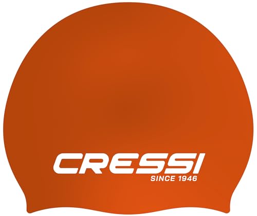 Cressi Unisex-Adult Eddie Swim Cap Badekappe, Orange/Weiß, Einheitsgröße von Cressi