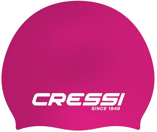 Cressi Unisex-Adult Eddie Swim Cap Badekappe, Rosa/Weiß, Einheitsgröße von Cressi
