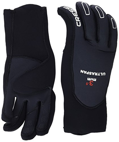 Cressi Erwachsene Tauchhandschuhe Ultraspan Gloves, Schwarz/Grau, M, LX476312 von Cressi