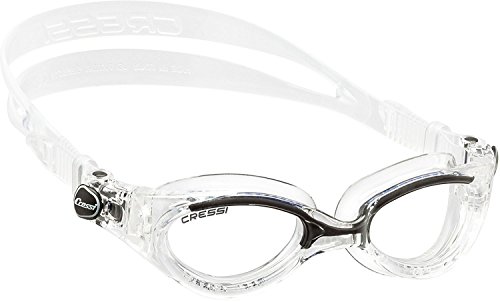 CRESSI Lady Flash Goggles Clear/Clear Black_Clear Lens - Damen Schwimmbrille mit separatem Okular Anti Beschlag, Anti Kratz und Anti UV Gläsern, Klar/Klar Schwarz_Klare Linse, Einheitsgröße von Cressi