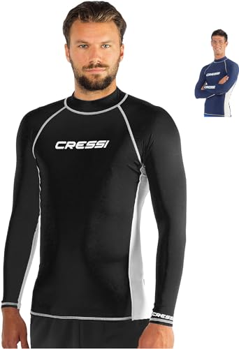 Cressi Herren Rash Guard, Protection Solaire UV (UPF) 50+, Schwarz (Schwarz/Weiß), Gr. XL/5 von Cressi