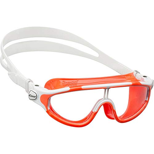 Cressi Baloo Goggles - Einscheibenbrille zum Schwimmen, Schwimmbad und Schnorcheln, Orange/Weiß, 2/7 Jahre, Junior Unisex von Cressi