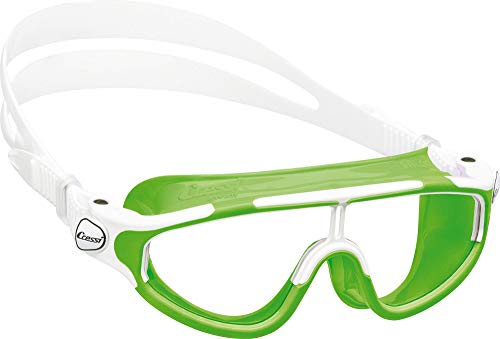 Cressi Baloo Goggles - Einscheibenbrille zum Schwimmen, Schwimmbad und Schnorcheln, Limette/Weiß, 2/7 Jahre, Junior Unisex von Cressi