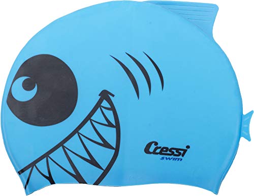 Cressi Kinder Silicone Kids Cap Shark Bademütze/schwimmkappe, Hellblau, Uni von Cressi