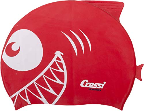 Cressi Kinder Silicone Kids Cap Shark Bademütze/schwimmkappe, Rot, Uni von Cressi