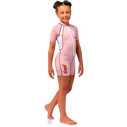 Cressi Kid Shorty Wetsuit 1.5 mm - Shorty Neoprenanzug für Kinder Ultra Stretch Neopren, Rosa/Weiß, L (4 Jahre) von Cressi