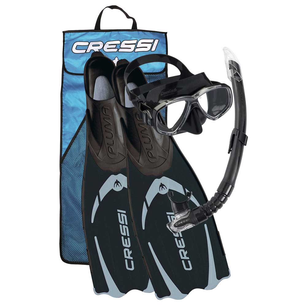 Cressi Kit Pluma Perla Pluma Gamma Snorkeling Set Schwarz EU 35-36 von Cressi