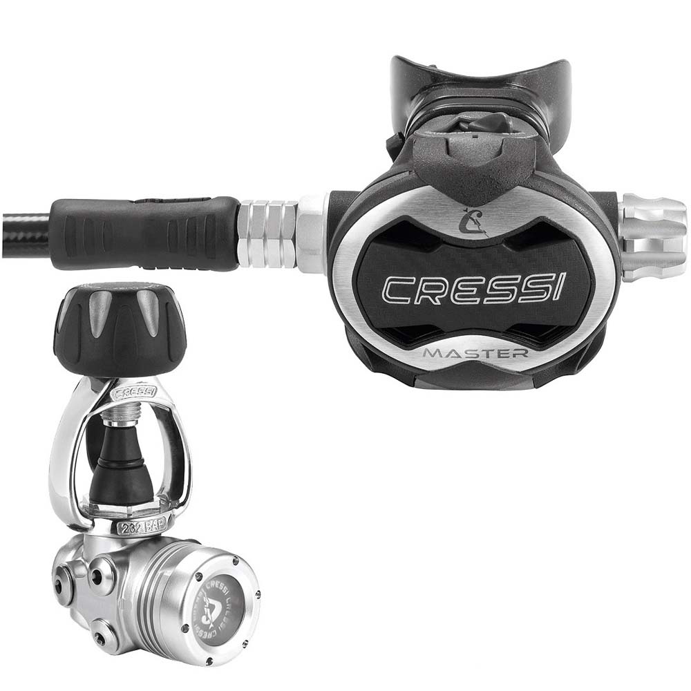 Cressi Master Chrome T10 Sc Int Regulator Set Schwarz,Silber von Cressi