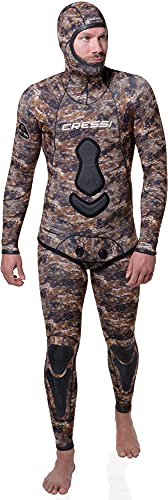 Cressi Men's Katana Man 2-Pieces Wetsuit Zweiteiliger Neoprenanzug aus 7 mm Neopren zum Freitauchen und Angeln, Camo Hellbraun, S von Cressi