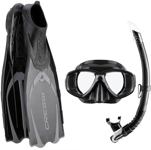 Cressi Pluma / Pluma Bag - Premium Flossen Set, Schwarz/Silber - Schnorchel Set, 35/36 Cressi Pluma / Pluma Bag - Premium Flossen Set, Schwarz/Silber - Schnorchel Set, 35/36 von Cressi