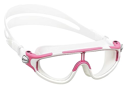 Cressi Baloo Goggles - Einscheibenbrille zum Schwimmen, Schwimmbad und Schnorcheln, Rosa/Weiß, 2/7 Jahre, Junior Unisex von Cressi