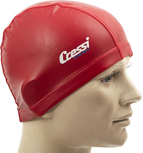 Cressi Pv Coated Cap Bademütze/schwimmkappe, Rot, Uni von Cressi