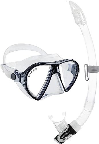 Cressi Ocean Combo Set - Schnorchelset Ocean Maske und Schnorchel Gamma, Transparent/Schwarz, Einheitsgröße, Erwachsene Unisex von Cressi