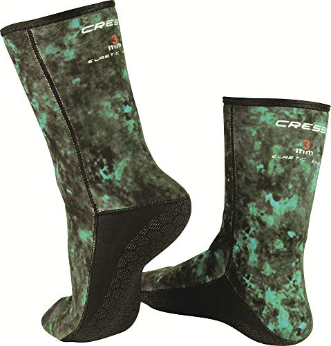 Cressi Scorfano Boots Camou 3 mm - Elastische und hydrodynamische Fußtasche mit Ultraspan-Außenfutter und innen mikroporös mit Blacklite, Tarngrün, für Erwachsene von Cressi