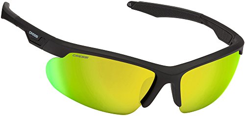 Cressi Speed Sonnenbrille, Schwarz/Gelb Verspiegelte Linsen, One Size von Cressi