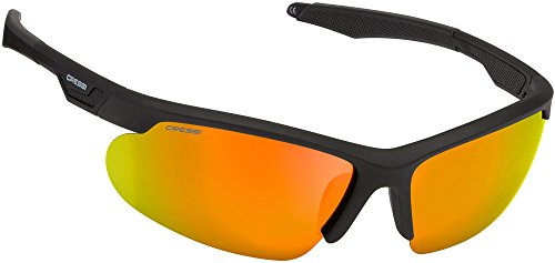 Cressi Speed Sonnenbrille, Schwarz/Orange Verspiegelte Linsen, One Size von Cressi