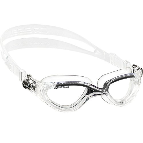 Cressi Swim Flash klein Brillen UV-Schutz Silikon Schwimmbrille, Clear With Black Accent von Cressi