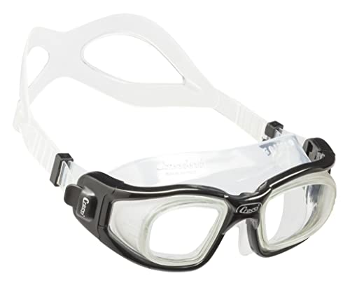 Cressi Swim Galileo Goggles Schwimmbrille Mit Gehärtetem Glas, Transparent/Schwarz, Einheitsgröße von Cressi
