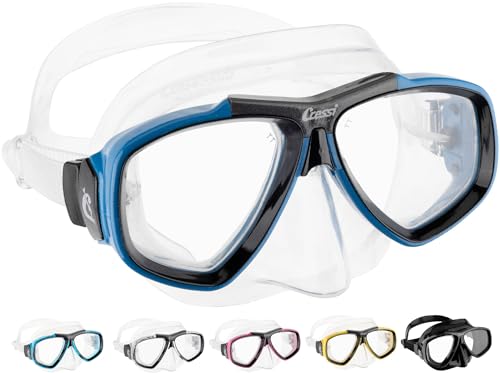 Cressi Focus - Schnorchelmaske, Einstellbar Schnorchelset Erwachsene, Taucherbrille Kinder und Taucherbrille Erwachsene Kompatibel mit Korrektionsgläsern –1.00 > –8.00 und 0.5 Wasserabweisende von Cressi
