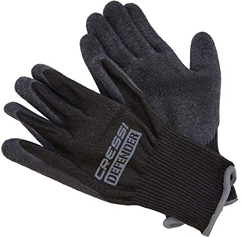 Cressi Defender Gloves Black 2mm - Schutzhandschuhe für Dynema/HPPE-Tauchgänge, Schwarz von Cressi