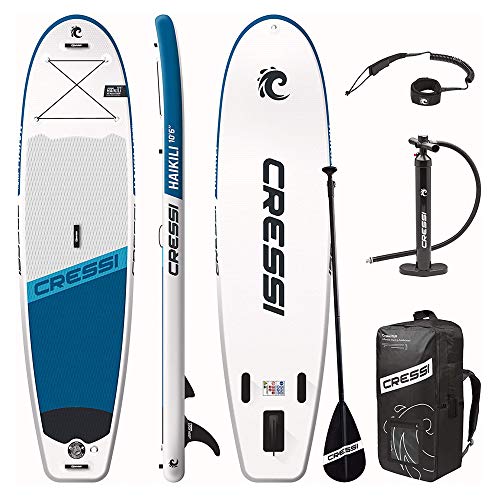 Cressi Unisex-Adult Haikili Inflatable Sup 10.6 Aufblasbares Board zum Üben des Stand Up Paddelns, Weiß/Blau Navy, Eine Größe von Cressi